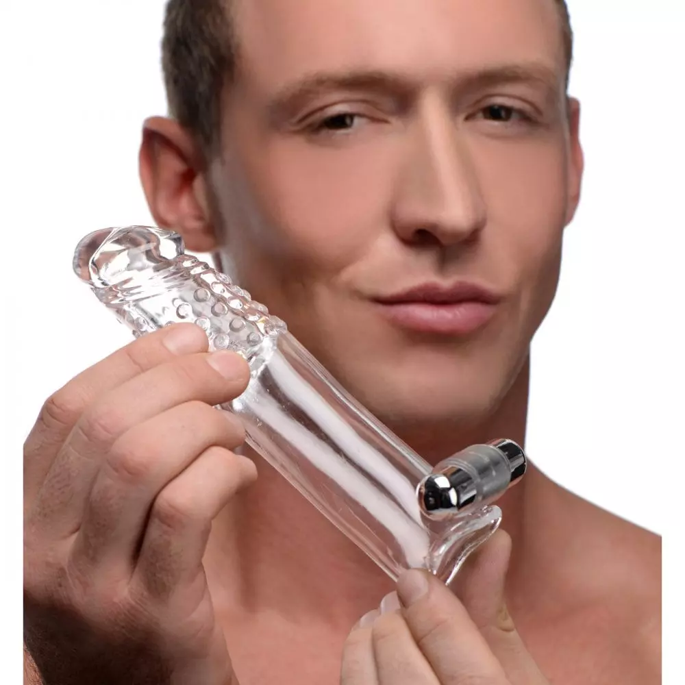 Size Matters Clear Sensations Vibrating Penis Extension In Clear